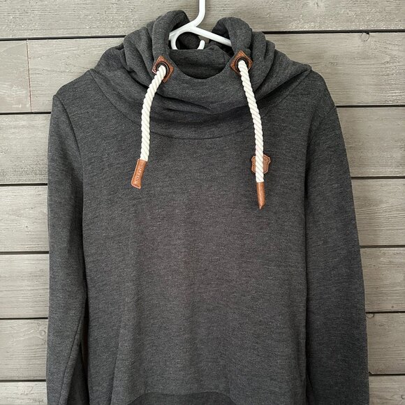 Naketano Women's Charcoal Gray Sweatshirt Hoodie Jacket Size Medium - Picture 1 of 9